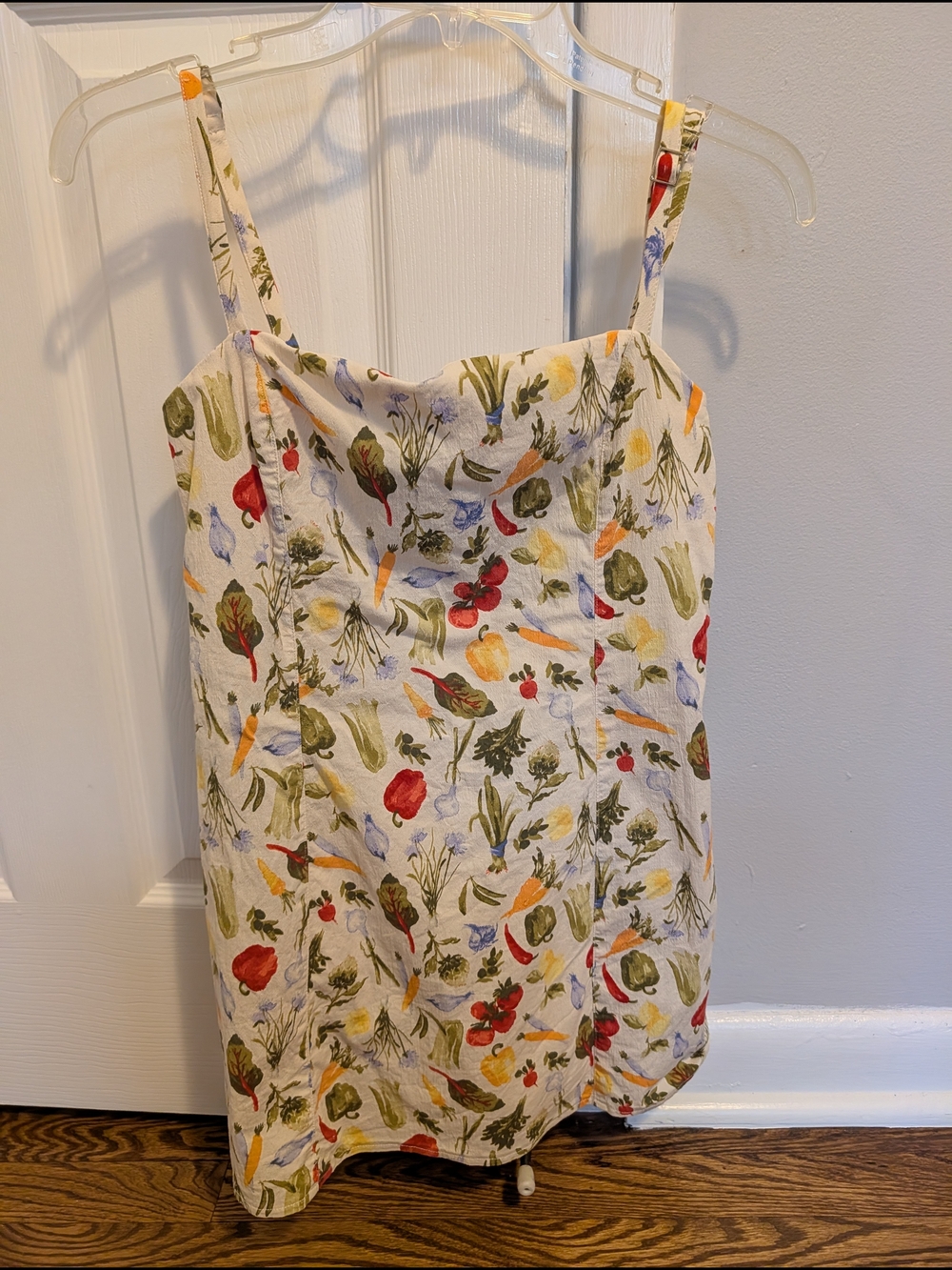 Abercrombie & Fitch White Floral Print Linen Romper with Multicolor Garden Motif